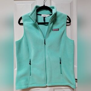 Vineyard Vines Aqua Fleece Zip Up Vest Size Small